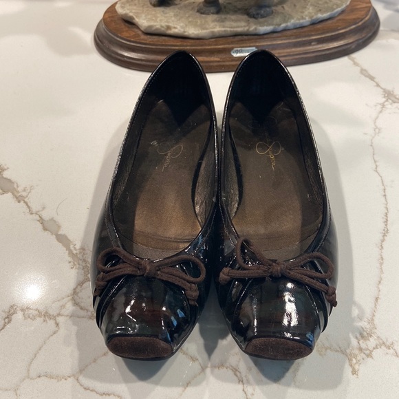 Jessica Simpson 5.5 Brown/Tortoise Ballet Flats EUC - Picture 2 of 6